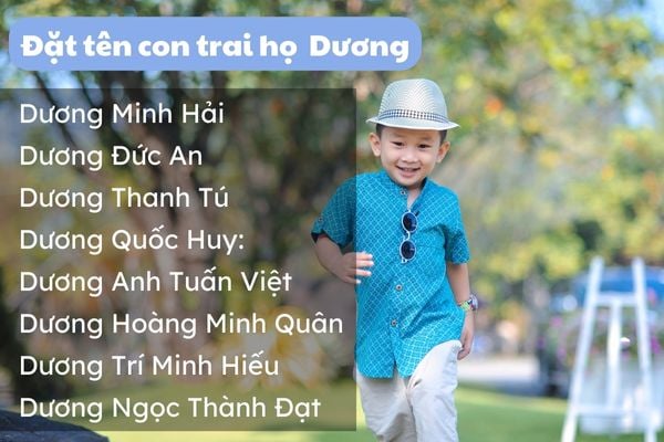 Đặt tên con trai với họ Dương