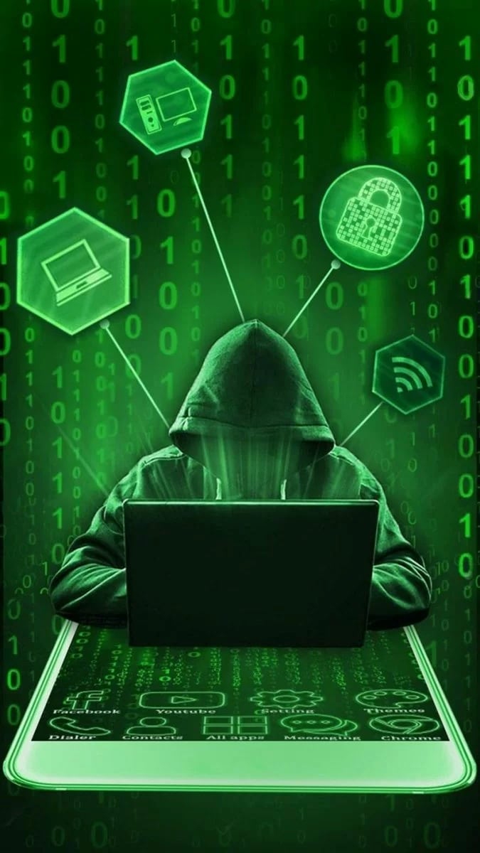 Hình nền hacker chất dùng làm màn hình khóa điện thoại.