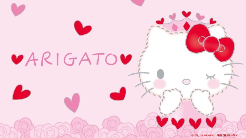 ảnh hello kitty và trái tim bay