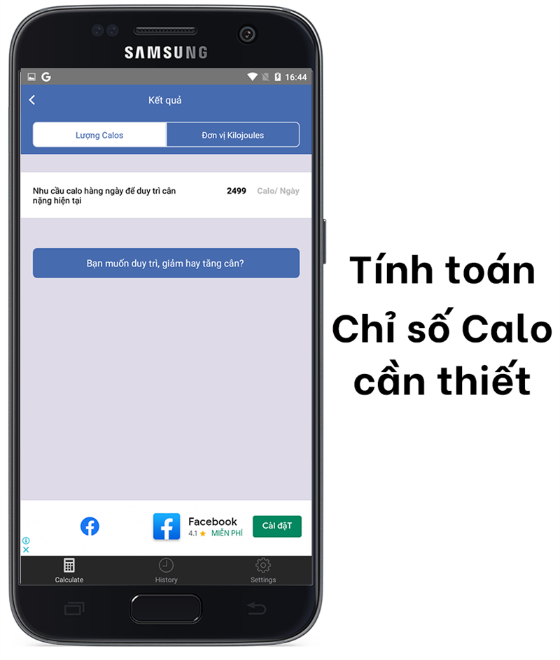  Ứng dụng Weight Calorie Watch - Tính toán chỉ số calo cần thiết 
