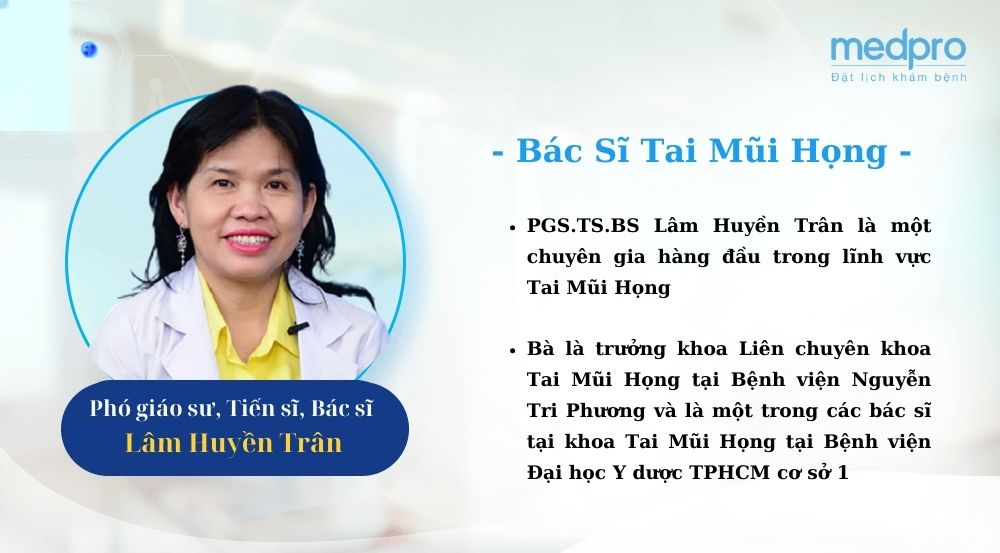 Bác sĩ tai mũi họng giỏi, PGS.TS.BS Lâm Huyền Trân