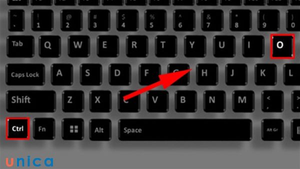 Nhấn tổ hợp phím Ctrl + O trên bàn phím để mở file word đã lưu