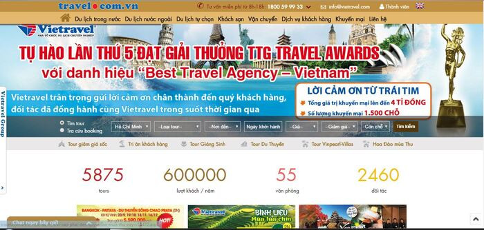 website công ty du lịch vietravel