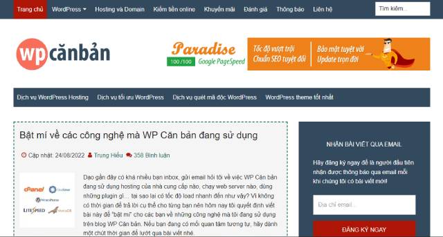 Trang blog cá nhân nổi tiếng Wp Căn Bản