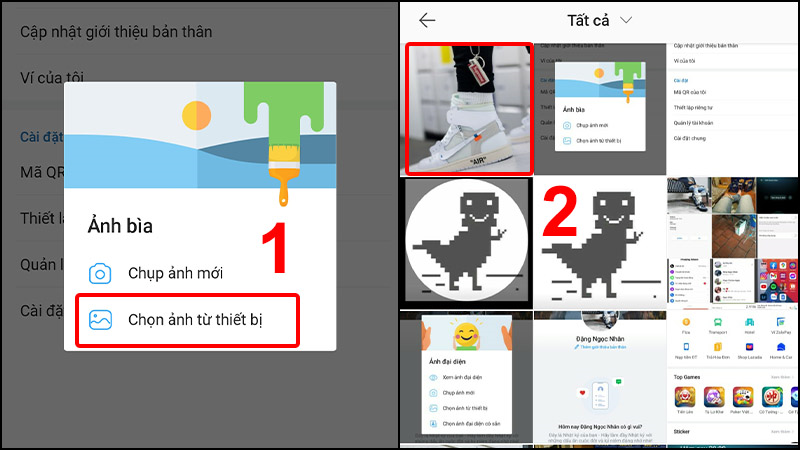Tiến hành đổi ảnh bìa cho tài khoản Zalo