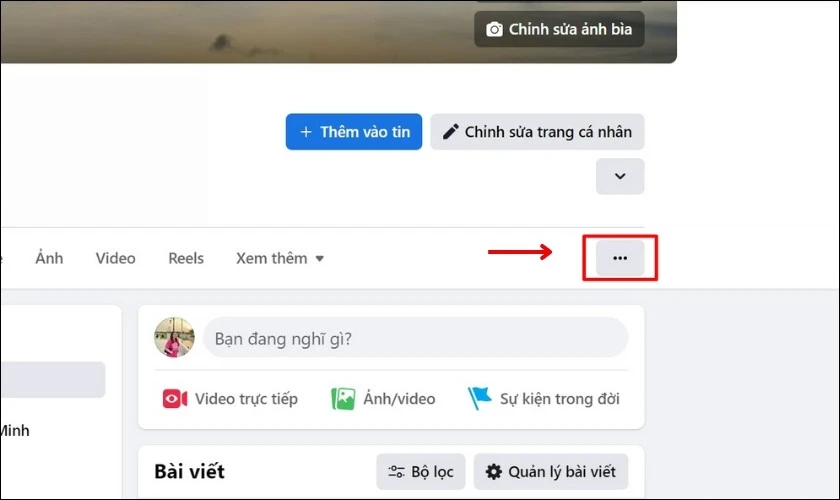 Nhấn chọn biểu tượng 3 chấm