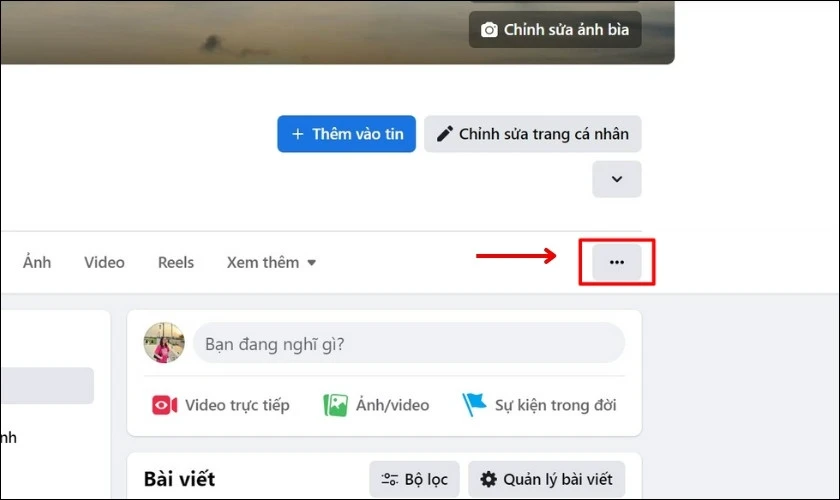 Nhấn chọn biểu tượng dấu 3 chấm