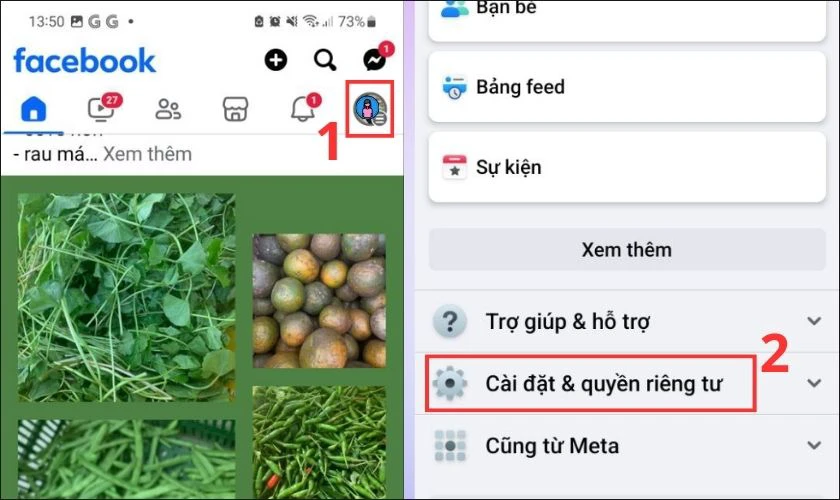 Mở ứng dụng Facebook