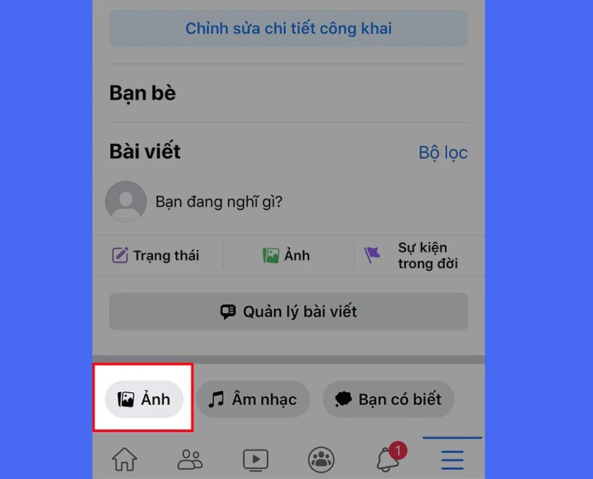 cách ẩn tất cả ảnh trên facebook trên điện thoại