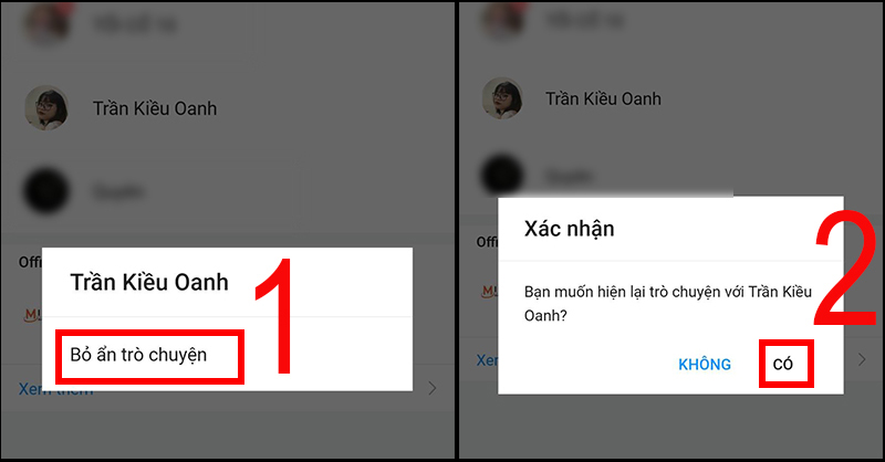 Cách bỏ ẩn trò chuyện Zalo