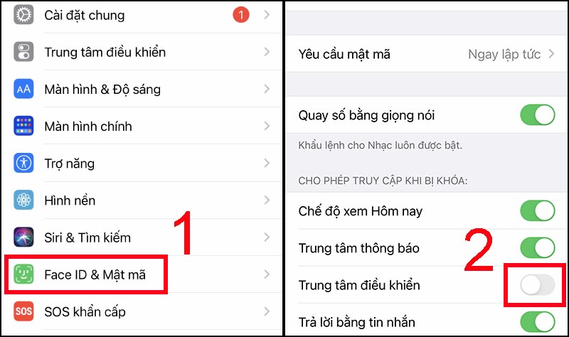 Nhấn giữ vào một mục để chọn tiện ích trong mục đó