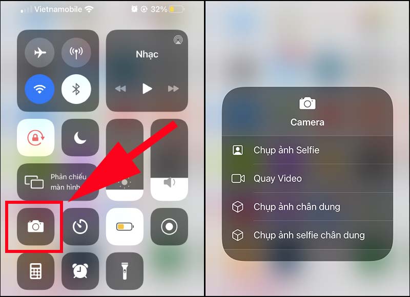 Chọn tính năng mà bạn muốn thực hiện khi chạm vào lưng iPhone