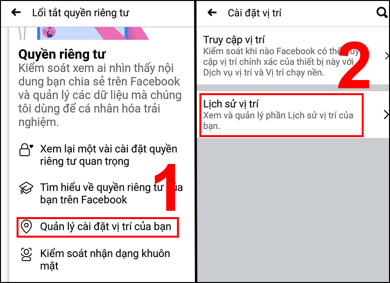 Bước 2: Cửa sổ Lối tắt quyền riêng tư hiển thị