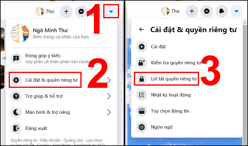 Bước 1: Bạn đăng nhập vào Facebook trên máy tính