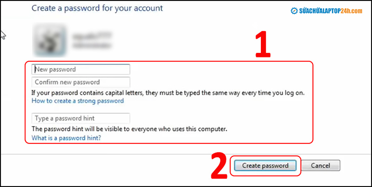 Chọn Create password để xác nhận