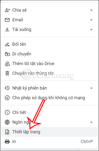 Nhập lề cho tài liệu Google Docs