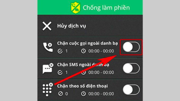 Bước 4 chặn số lạ trên iPhone qua ứng dụng của Viettel