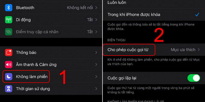 Chặn số lạ qua chế độ không làm phiền trên iOS 14