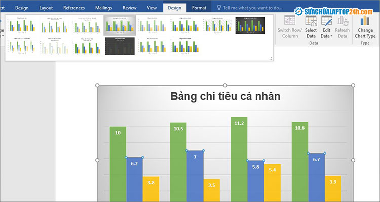 Chọn kiểu nền phù hợp