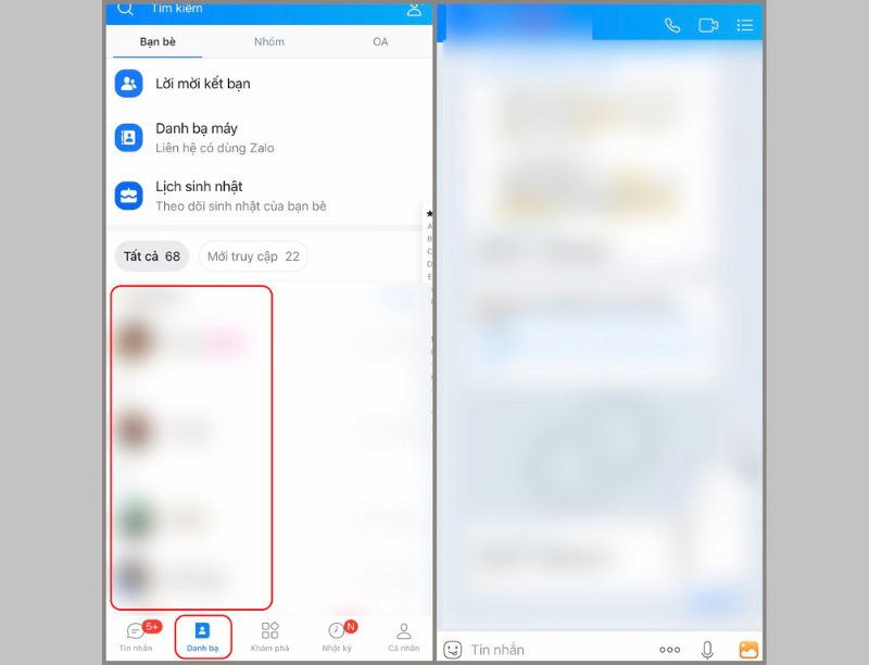 Truy cập vào danh bạ trên Zalo