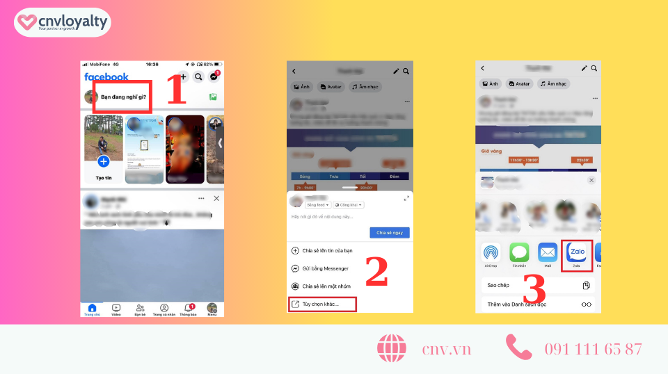 Chia sẻ bài viết từ facebook sang Zalo