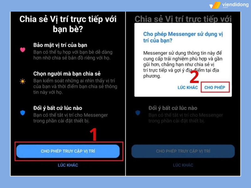 cách chia sẻ vị trí trên Messenger android 2