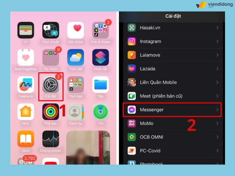 cách chia sẻ vị trí trên Messenger ios 1