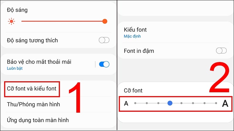 Hướng dẫn các bước tăng cỡ chữ trên điện thoại samsung