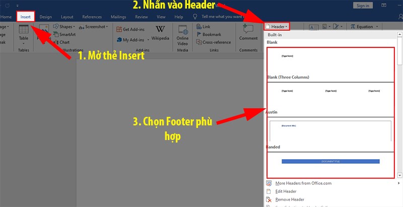 Chọn Header phù hợp