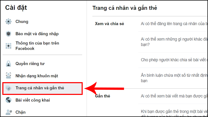 Truy cập vào Cài đặt & quyền riêng tư