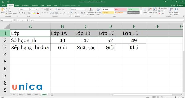 Chọn 1 dòng trong Excel