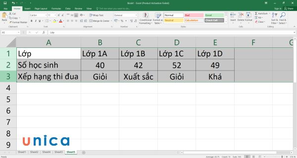 Chọn nhiều dòng trong Excel