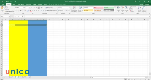 Chọn nhiều ô liền kề trong excel