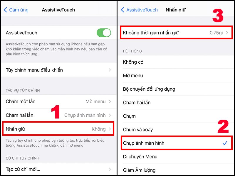 Gạt sang phải để bật AssistiveTouch