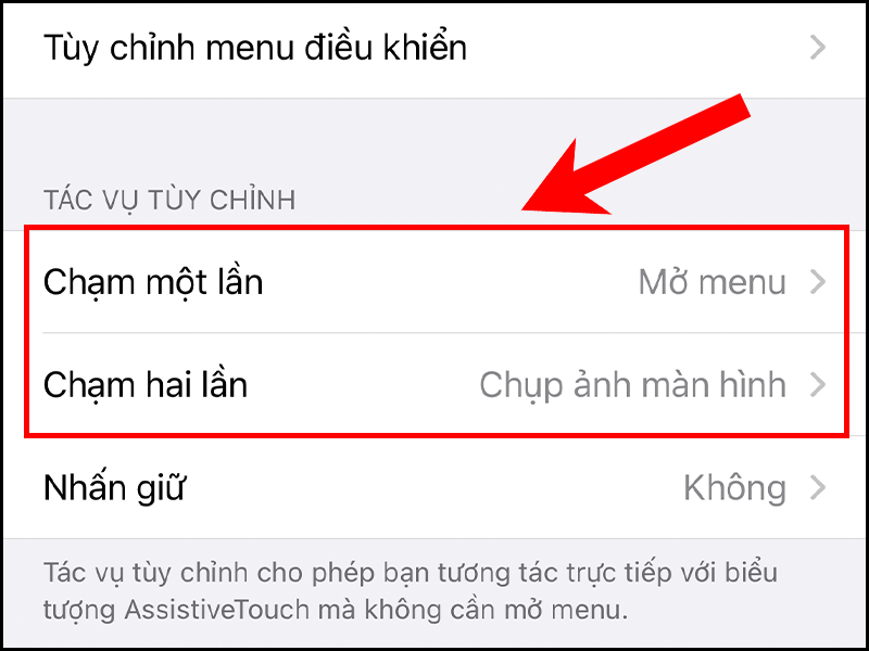 Chọn Chụp ảnh màn hình