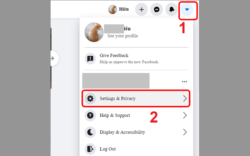 Chọn Settings & privacy