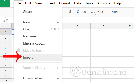 Tải file Excel lên Google Sheets