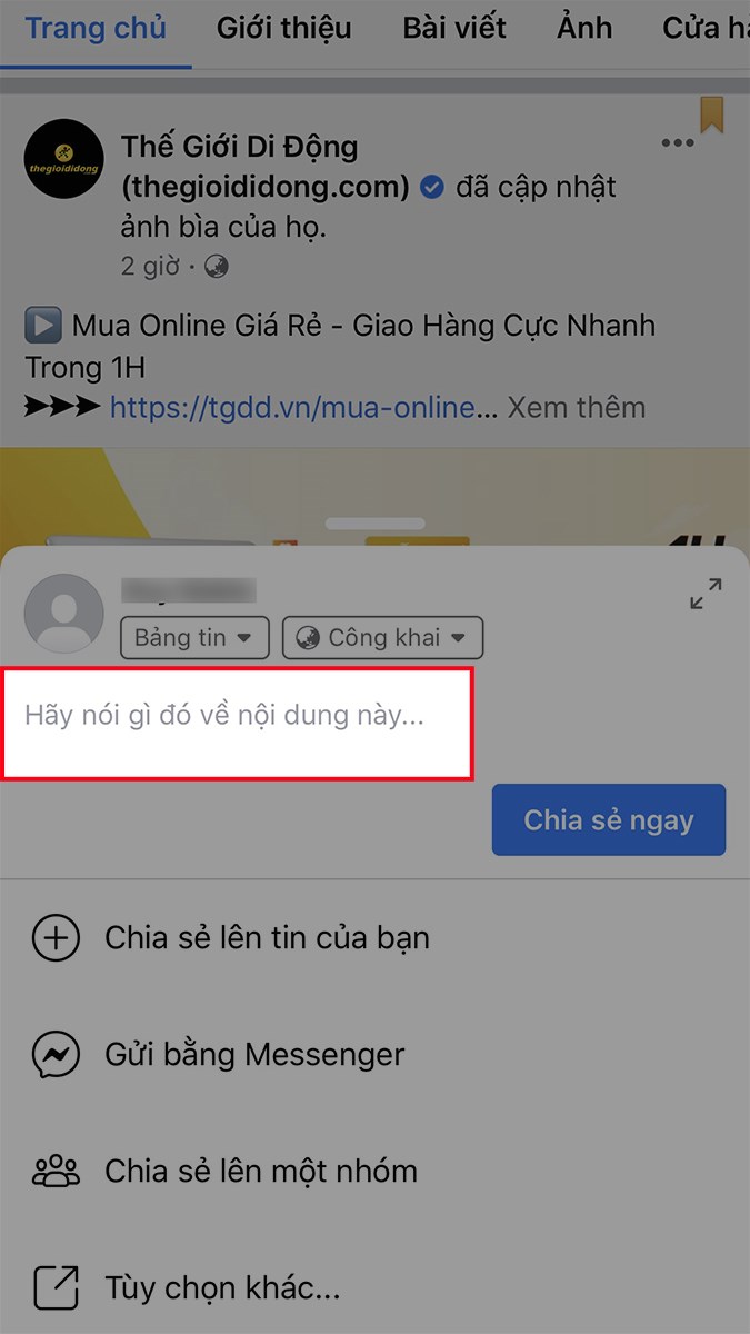 Viết cảm nghĩ về bài viết mà bạn chia sẻ ở mục Hãy nói gì đó về nội dung này...