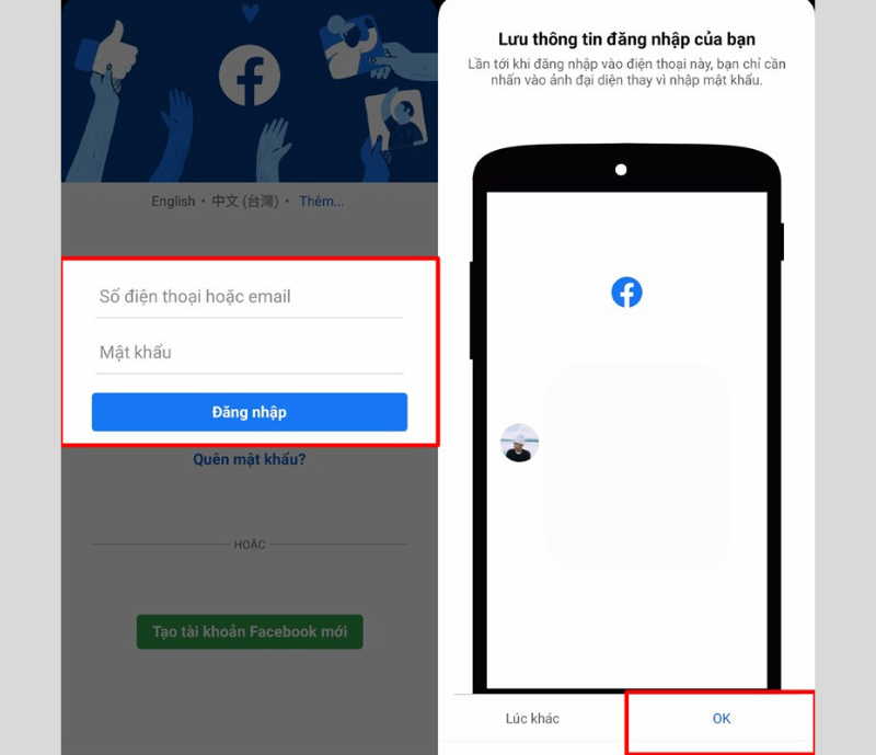 Cách đăng nhập Facebook trên điện thoại