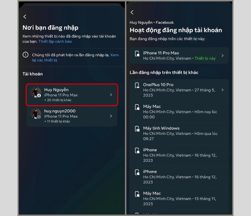 Xem các thiết bị đã đăng nhập tài khoản Facebook