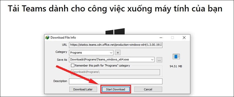 Nhấn Download