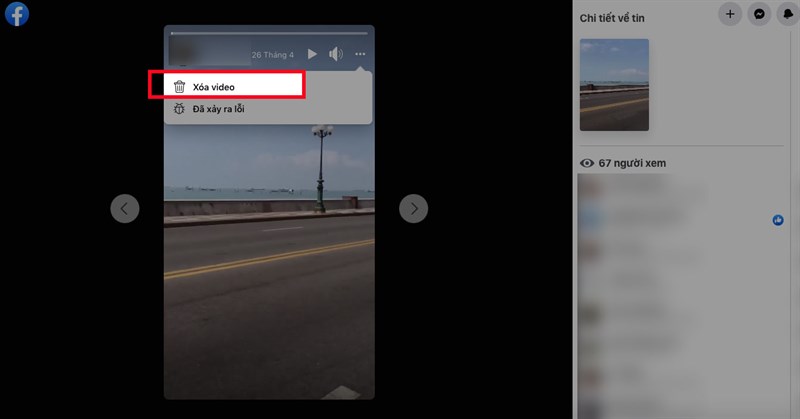 Chọn xóa video nếu tin bạn đăng là video hoặc chọn xóa ảnh nếu tin bạn đăng là ảnh