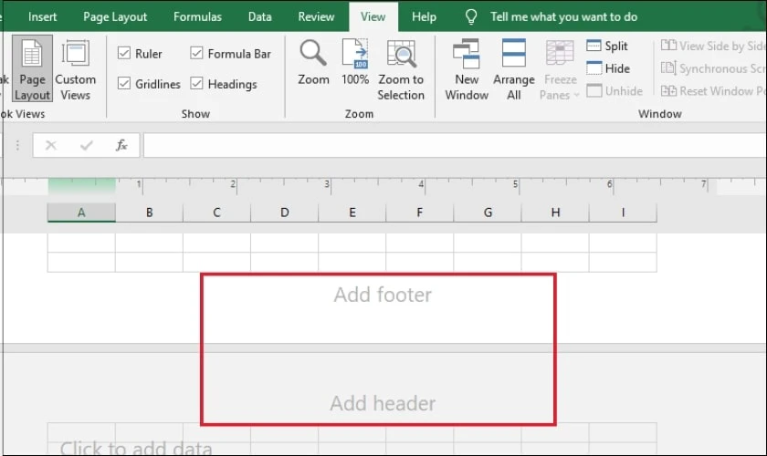 Chọn Add Footer hoặc Add Header để đánh số