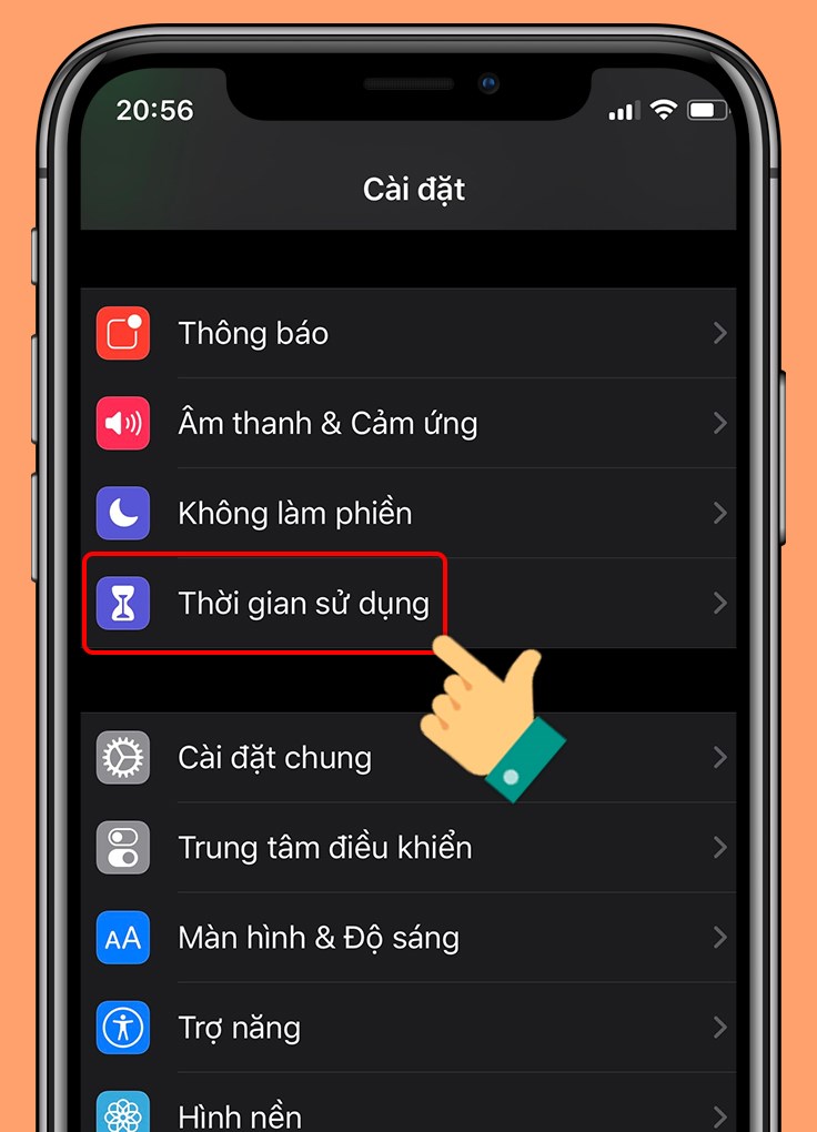 Chọn Thời gian sử dụng