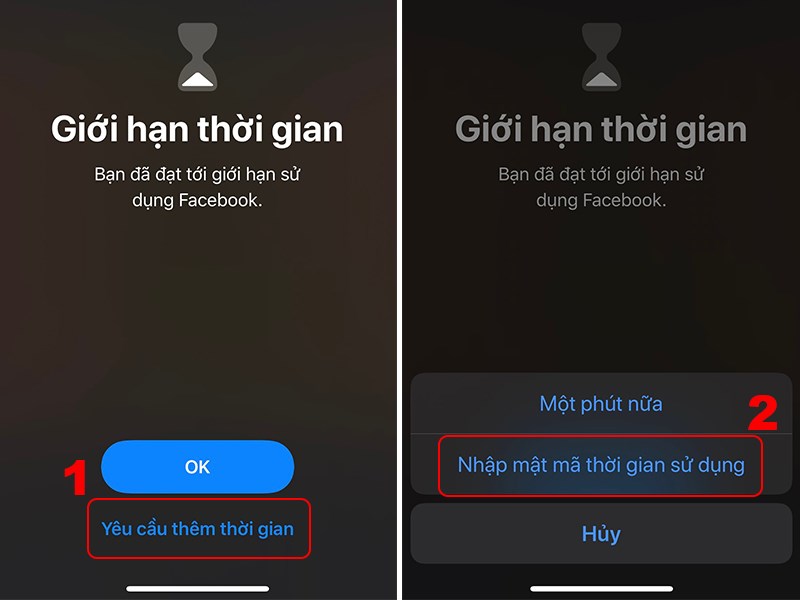 Chọn Yêu cầu thêm thời gian