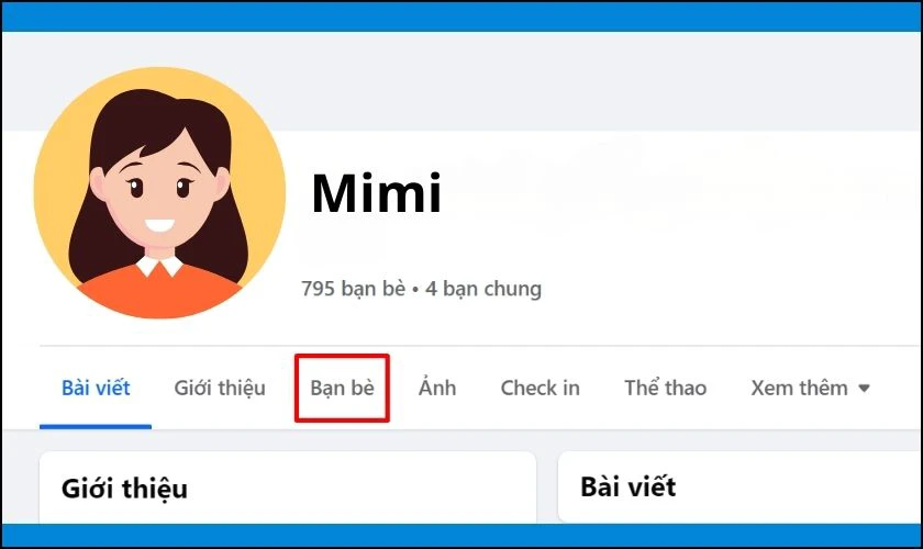 Vào Trang cá nhân của một người bạn của bạn