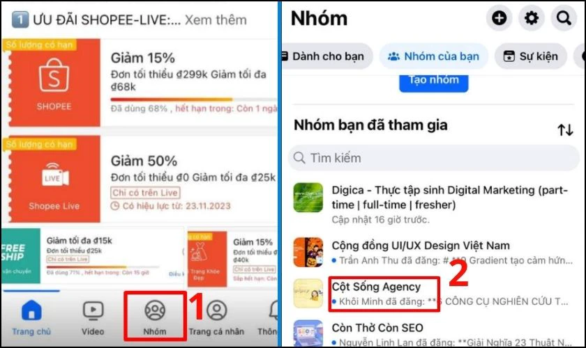 Cách tìm, kết bạn qua hội nhóm, fanpage Facebook