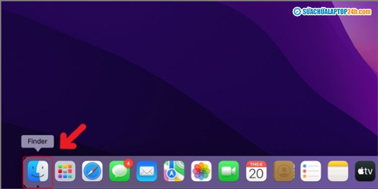 Nhấn vào Finder