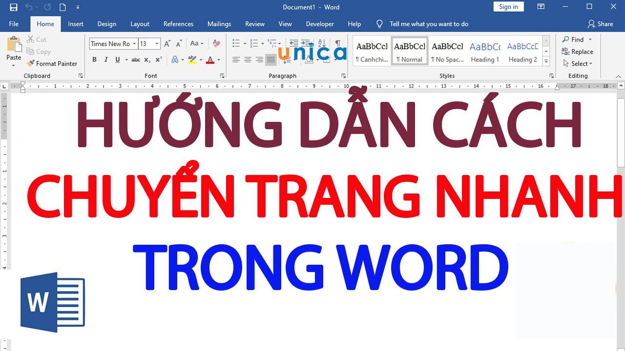 Cách di chuyển trang trong Word