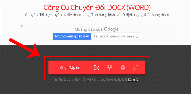 Chọn định dạng bạn muốn chuyển đổi